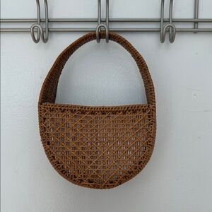 Anthropologie Tan Woven Mini Bag